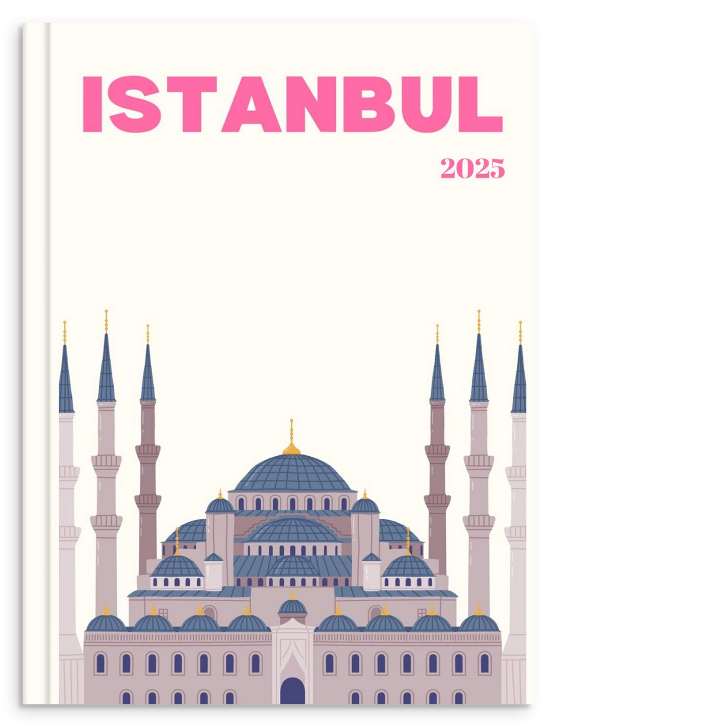 White photo book cover featuring agia Sofia in Istanbul